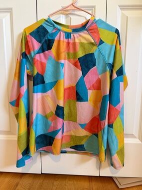 Title nine Multicolor Geometric-Print Long Sleeve rash guard